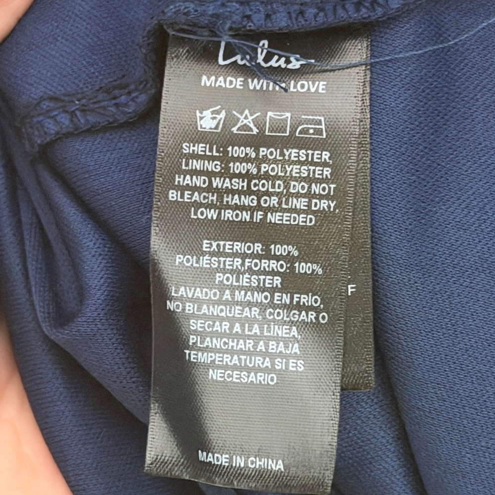 Lulus Perfected Aura Navy Jacquard Tie-Back Maxi Dress Gown XL Wedding Formal - Picture 9 of 13